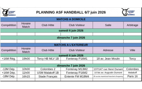 Programme du week-end du 6-7 juin